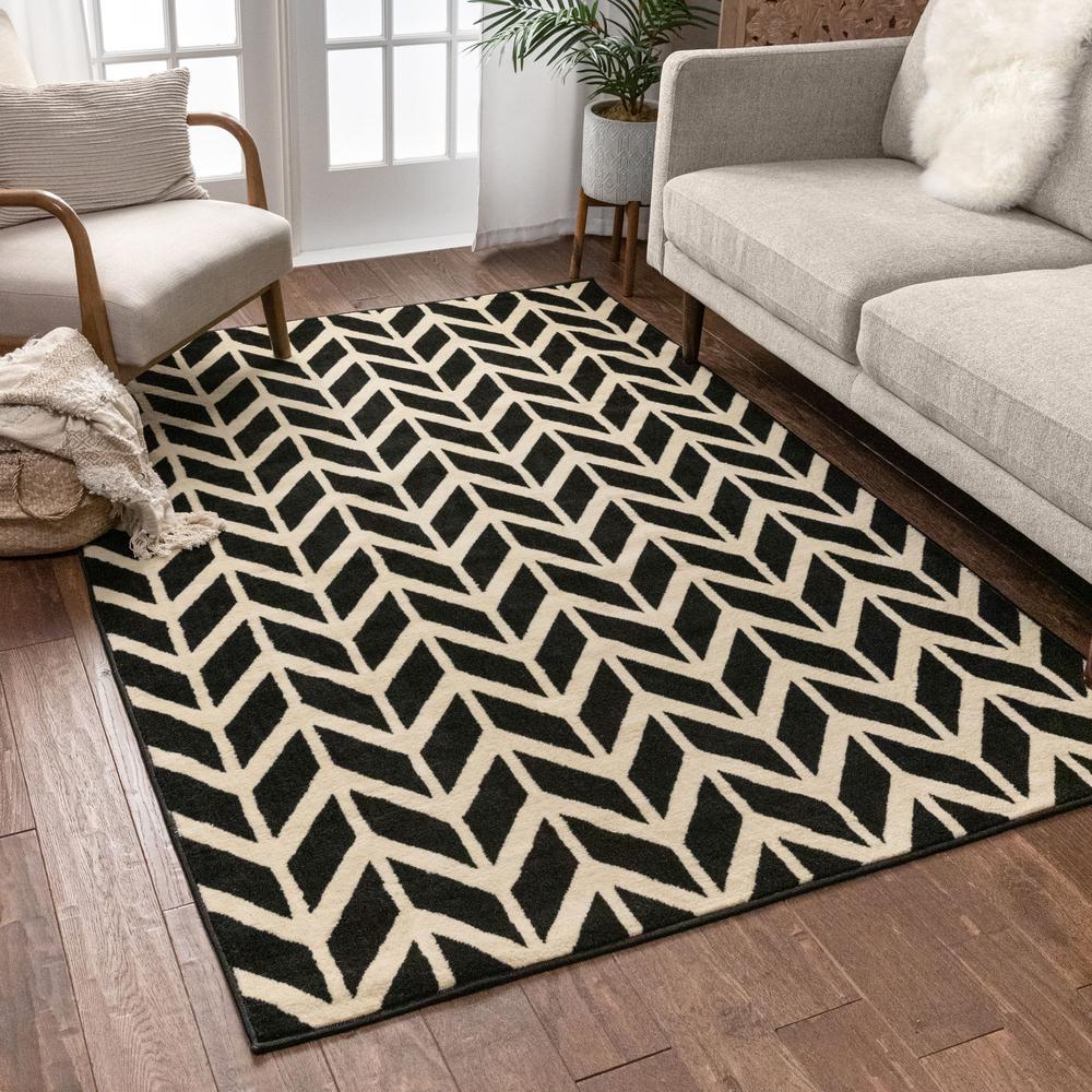 Well Woven Miami Bourban Chevron Black 8 Ft X 10 Modern Area Well Woven Miami Bourban Chevron Black