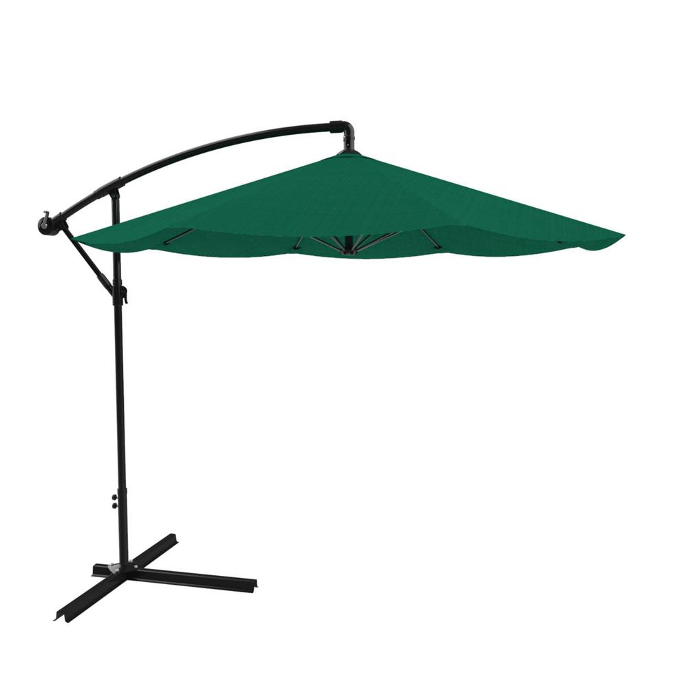 Pure Garden 10 Ft Hanging Cantilever Patio Umbrella In Hunter Green Hw1500070 The Home Depot