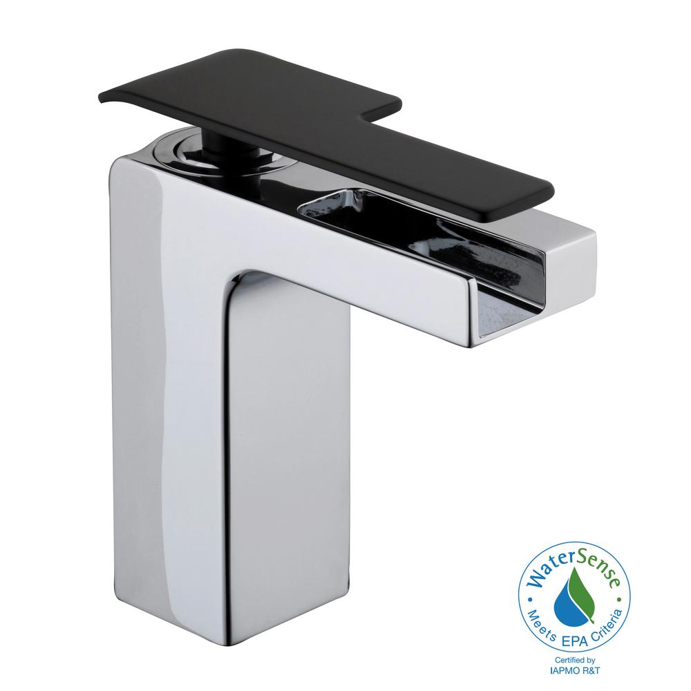 Glacier Bay Femke Single Hole Single Handle Low-Arc Bathroom Faucet in Chrome and Matte Black