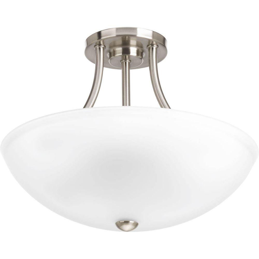 Progress Lighting Gather 12 5 In 2 Light Brushed Nickel Semi