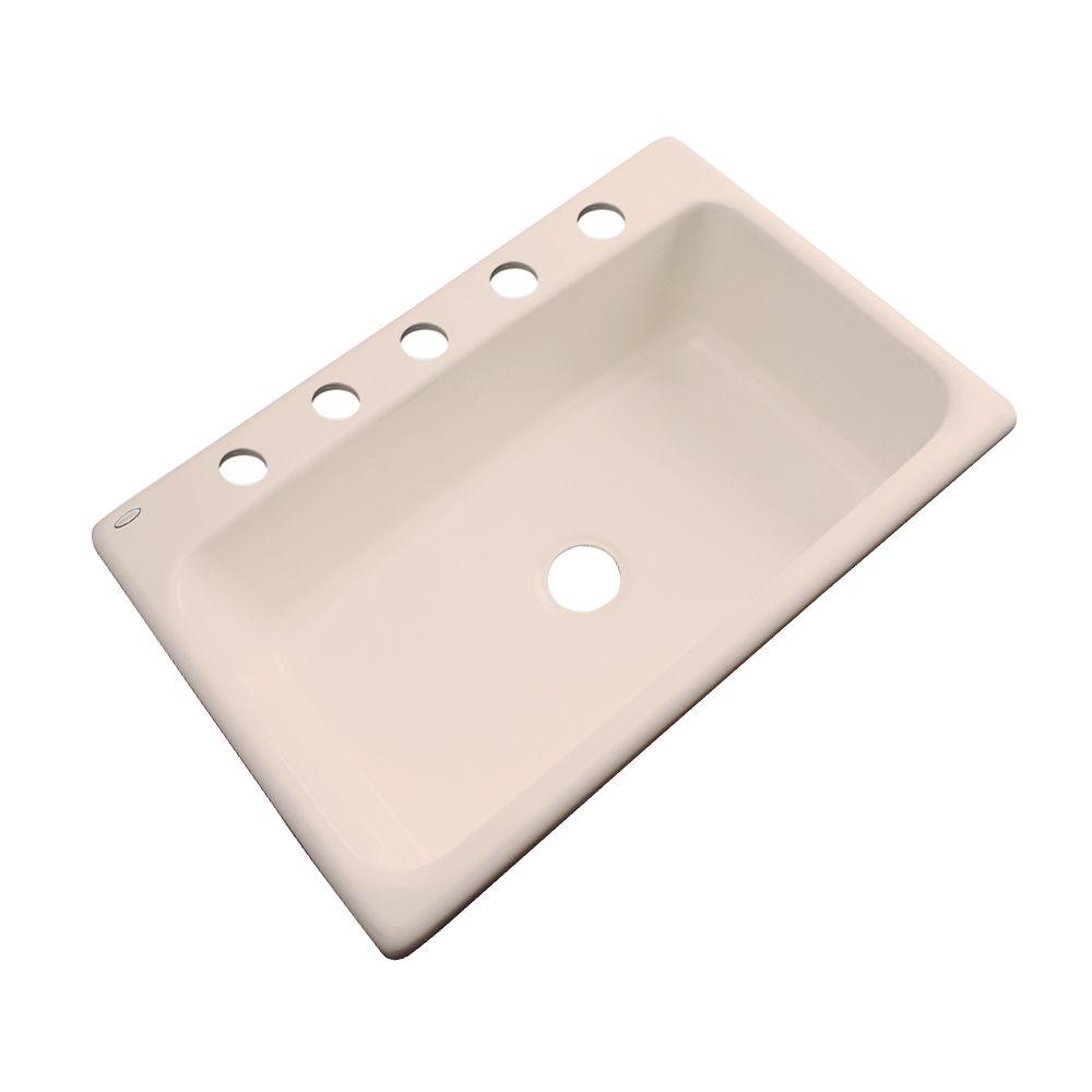 Pink Kitchen Sinks The Home Depot 5 Hole Single Bowl Kitchen Sink In