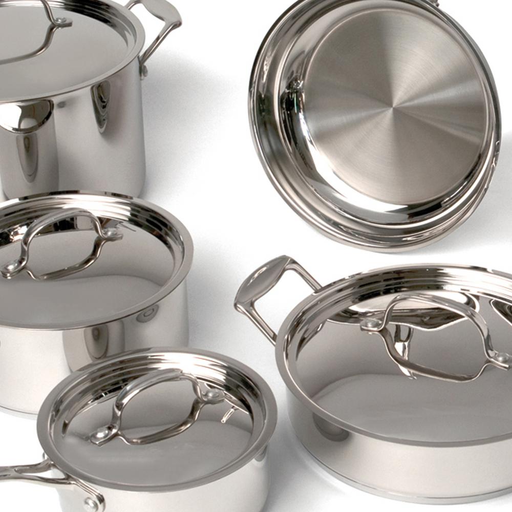 BergHOFF Cookware Set Minimalist Copper Core Stainless Steel Silver 10-Piece