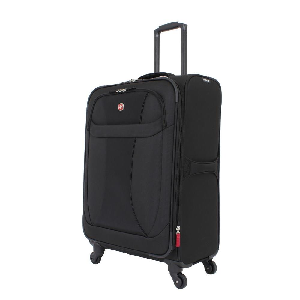 black lightweight suitcase