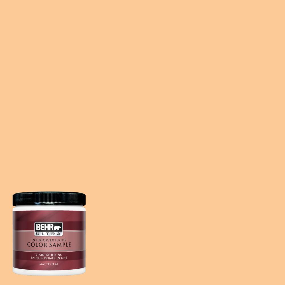Behr Ultra 8 Oz 280b 4 Apricot Light Matte Interior Exterior Paint And Primer In One Sample