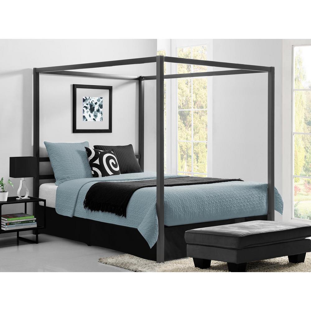 DHP Rory Metal Canopy Grey Queen Size Bed Frame DE23556   The Home 