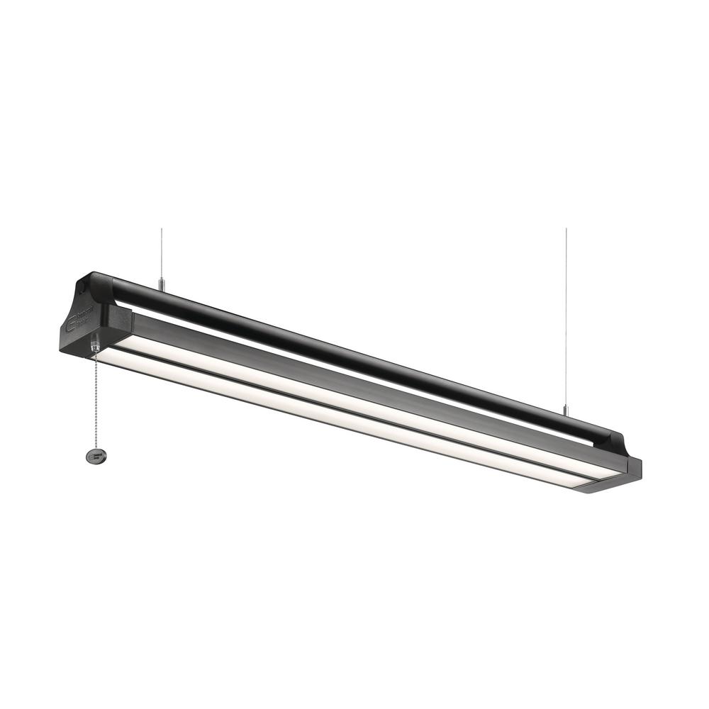 Commercial Electric 3 ft. Black Bright Light White Integrated LED Shop