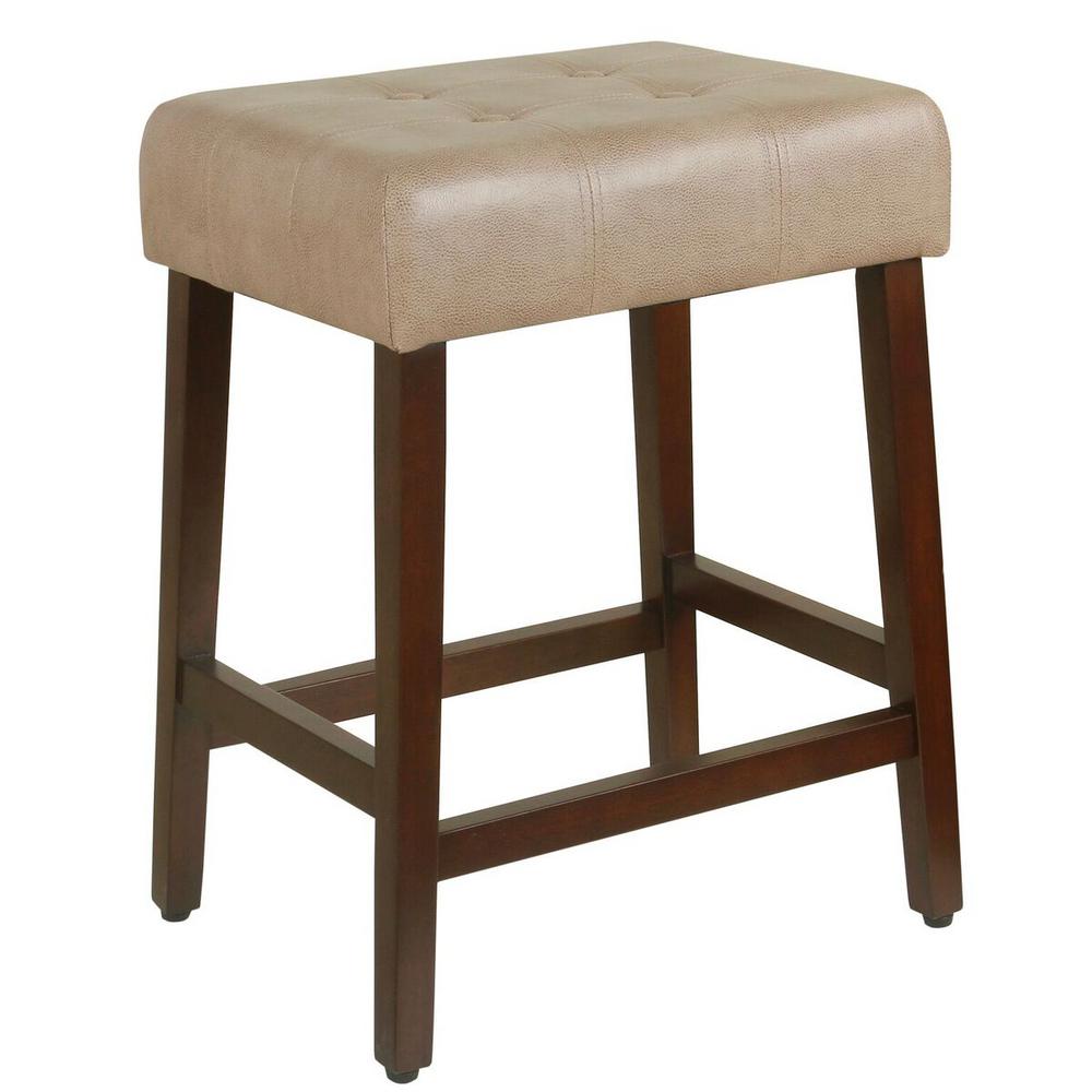 Homepop Tufted Faux Leather 24 In Taupe Bar Stool K4286 E886 The Tufted Faux Leather 24 In Taupe Bar Stool