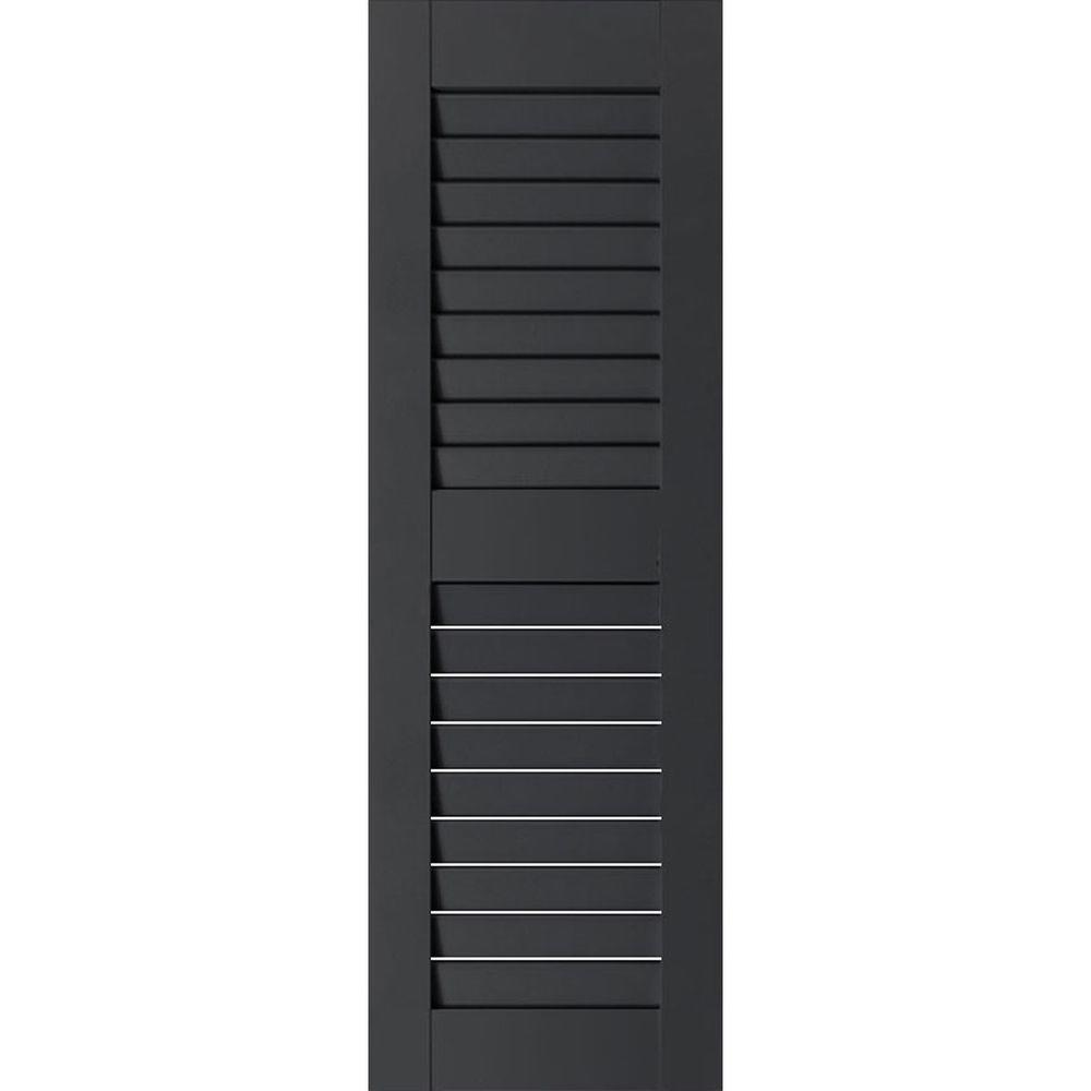 Pinecroft 15 in. x 59 in. Louvered Shutters Pair Unfinished-SHL59 - The ...