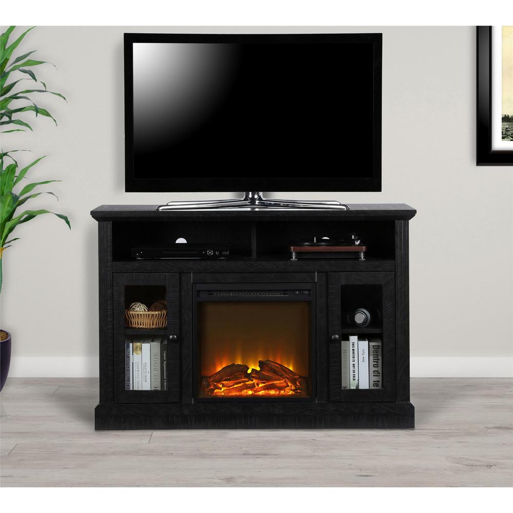 50 In Nashville Black Tv Stand With Electric Fireplace Hd93815