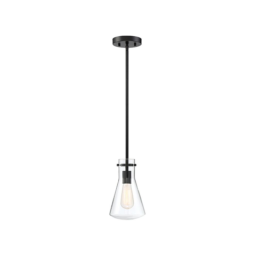 Black Pendant Light With Clear Glass 1 light matte black pendant with clear glass