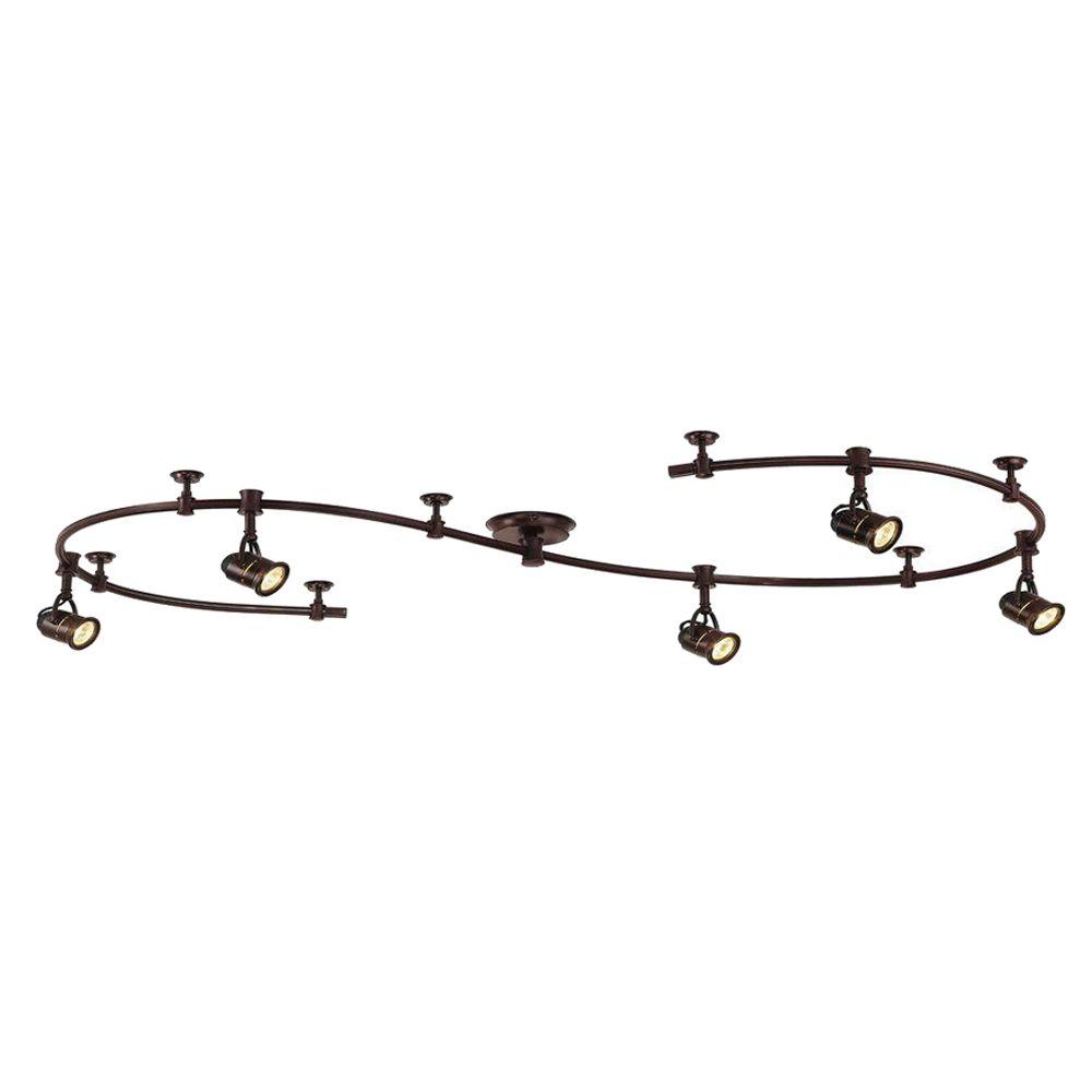 Hampton Bay 10 ft. 5Light Antique Bronze Retro Pinhole Flexible Track