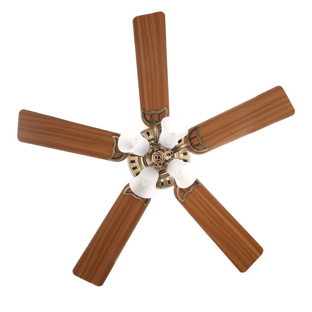 Hunter Studio Series 52 In Led Antique Brass Indoor Ceiling Fan With Light Kit