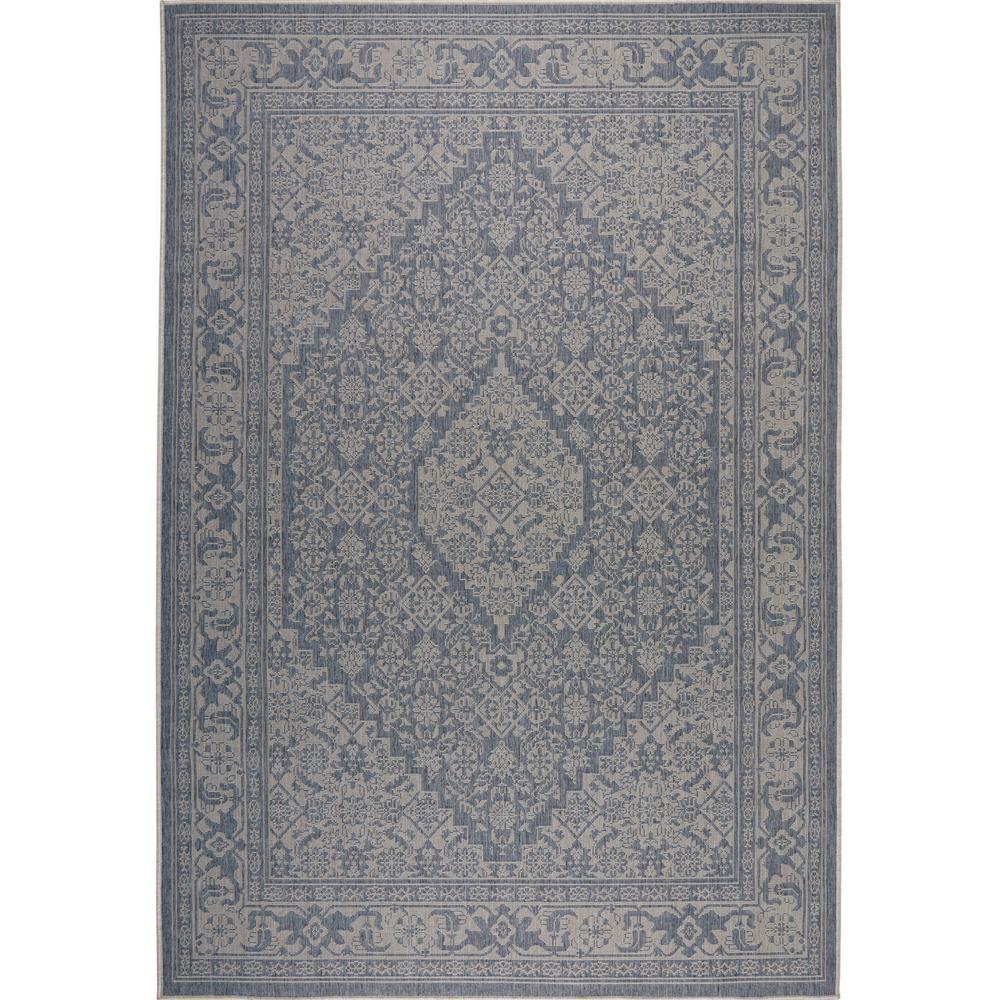Nicole Miller Patio Country Blue/Gray 7 ft. 9 in. x 10 ft. 2 in. Indoor