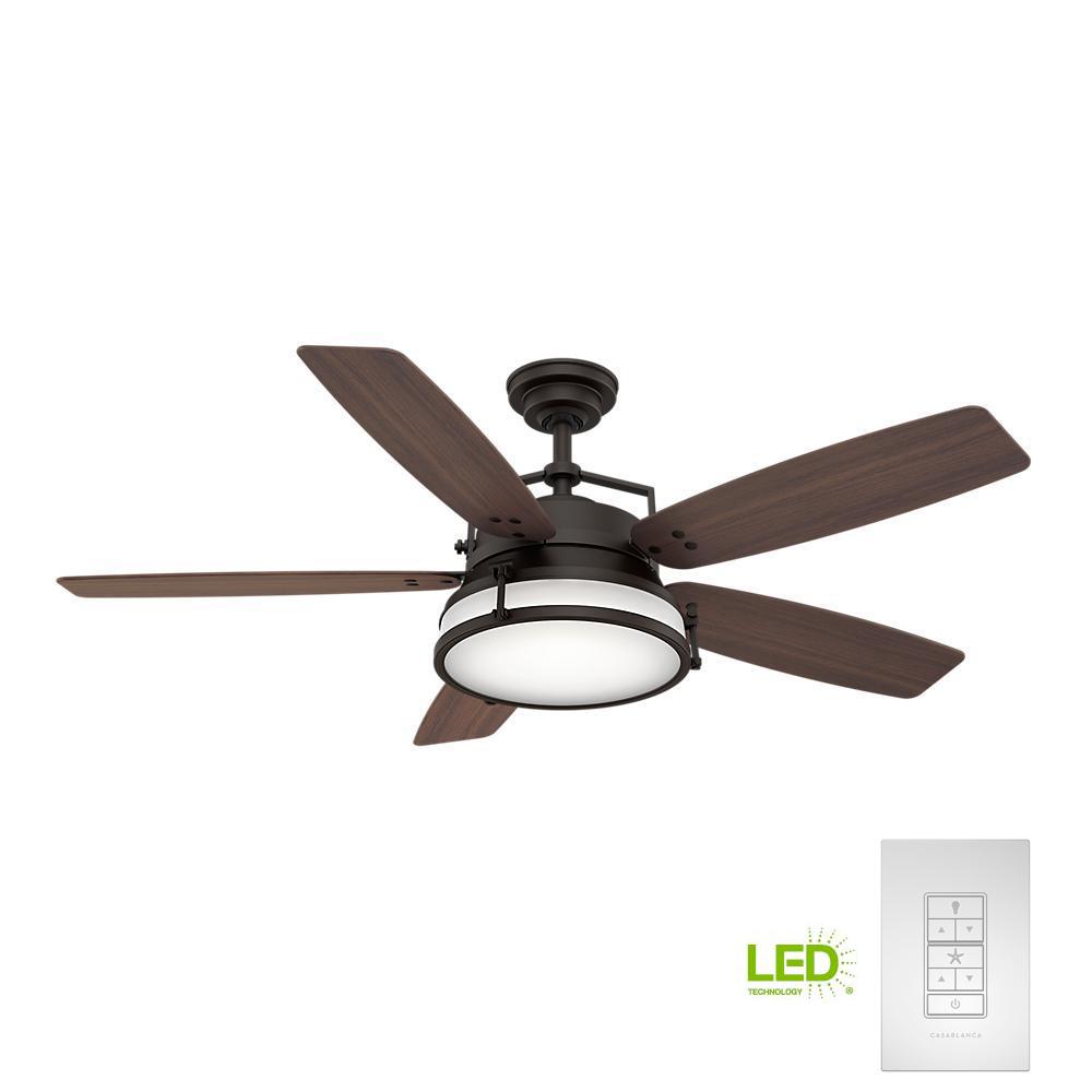 Casablanca Caneel Bay 56 In Led Indoor Outdoor Maiden Bronze Casablanca Caneel Bay 56 In Led Indoor Outdoor Maiden Bronze Ceiling Fan With Light