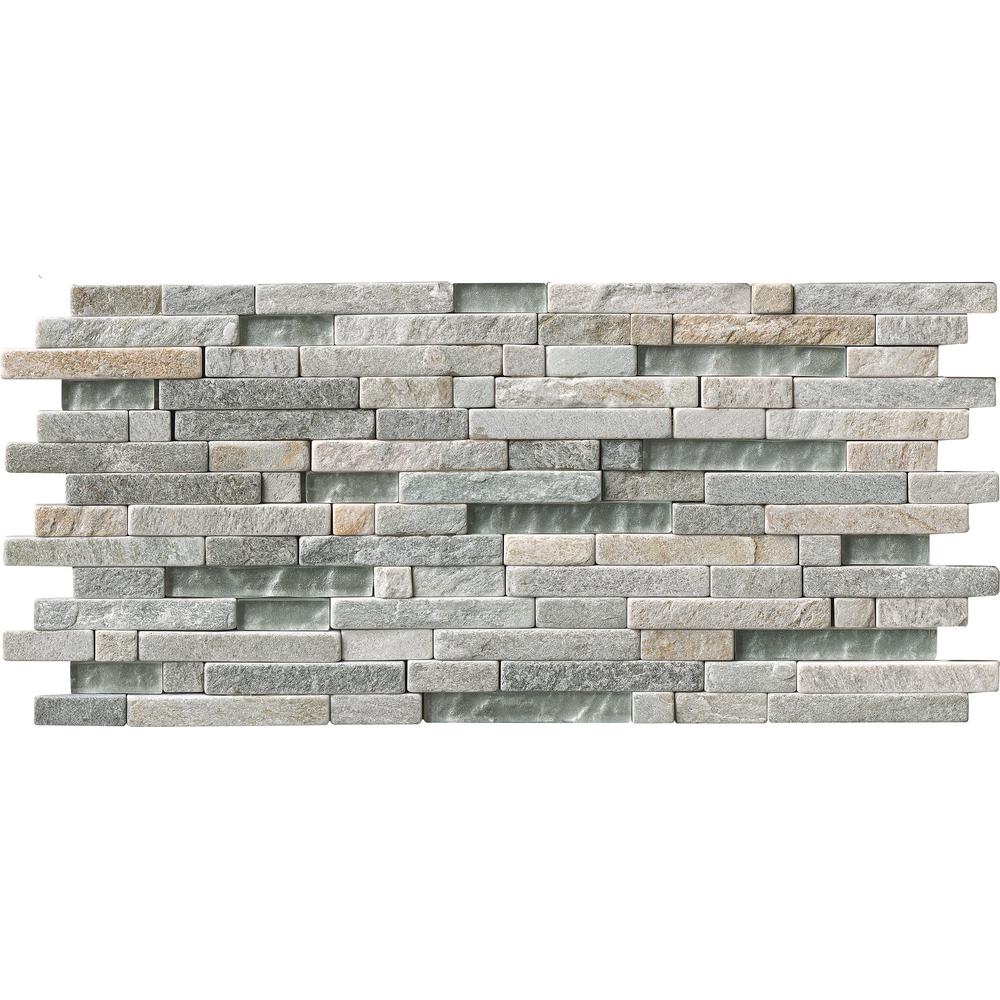 Msi Harvest Moon Interlocking 8 In X 18 Mm Glass And Stone Mesh Mounted Mosaic Tile