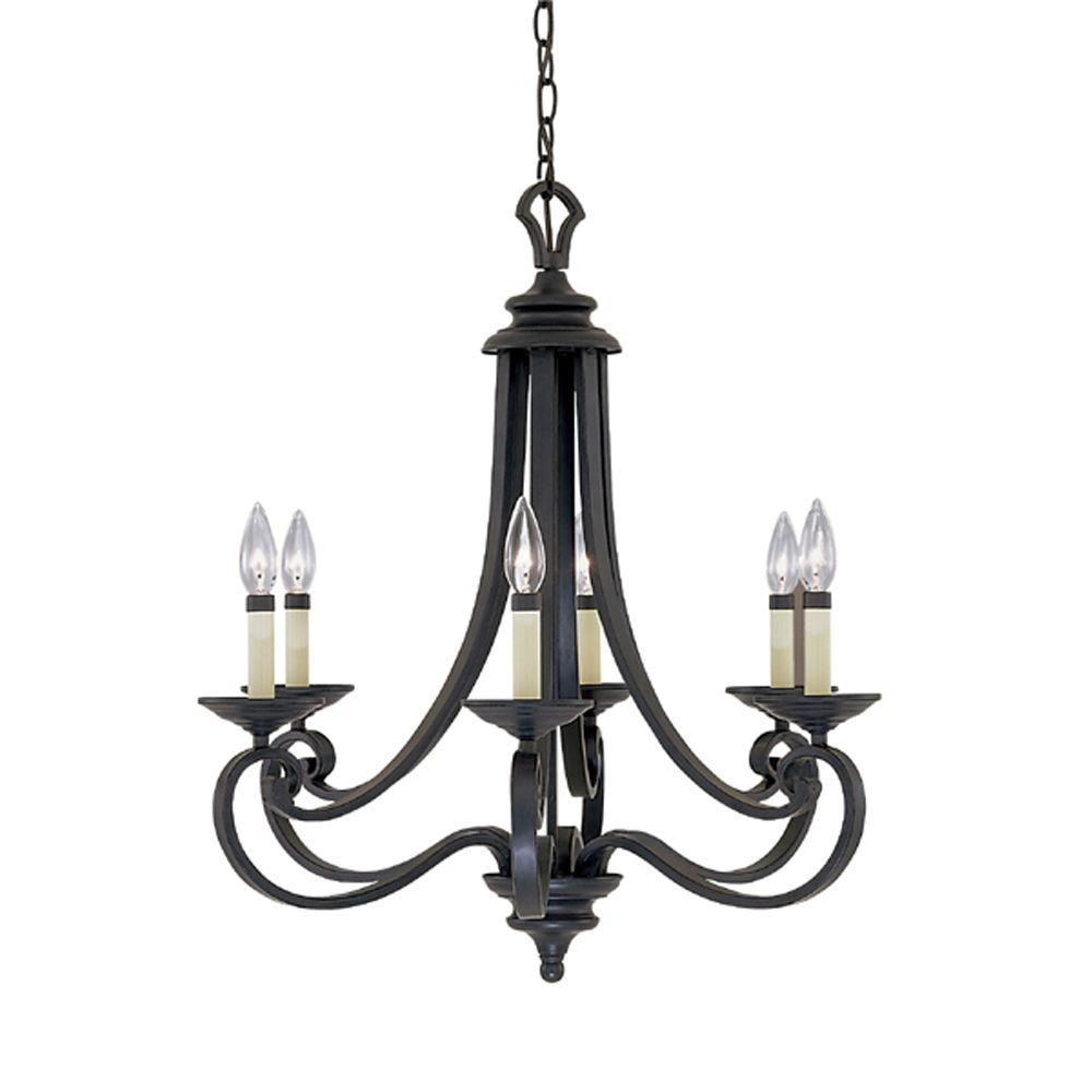 Black Chandeliers Lighting The Home Depot Monte