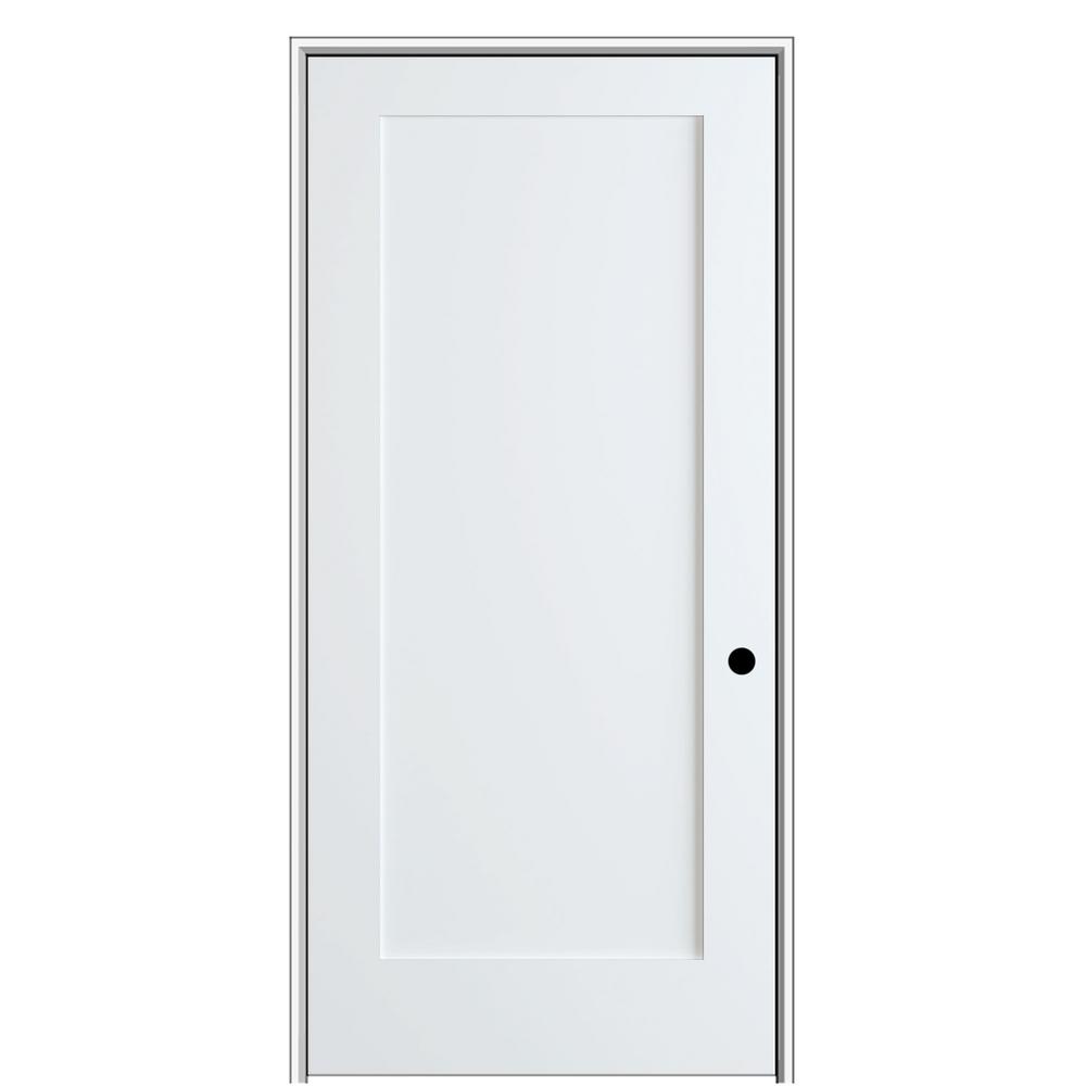 MMI Door Shaker Flat Panel 20 in. x 80 in. Left Hand Solid Core Primed HDF Single PreHung