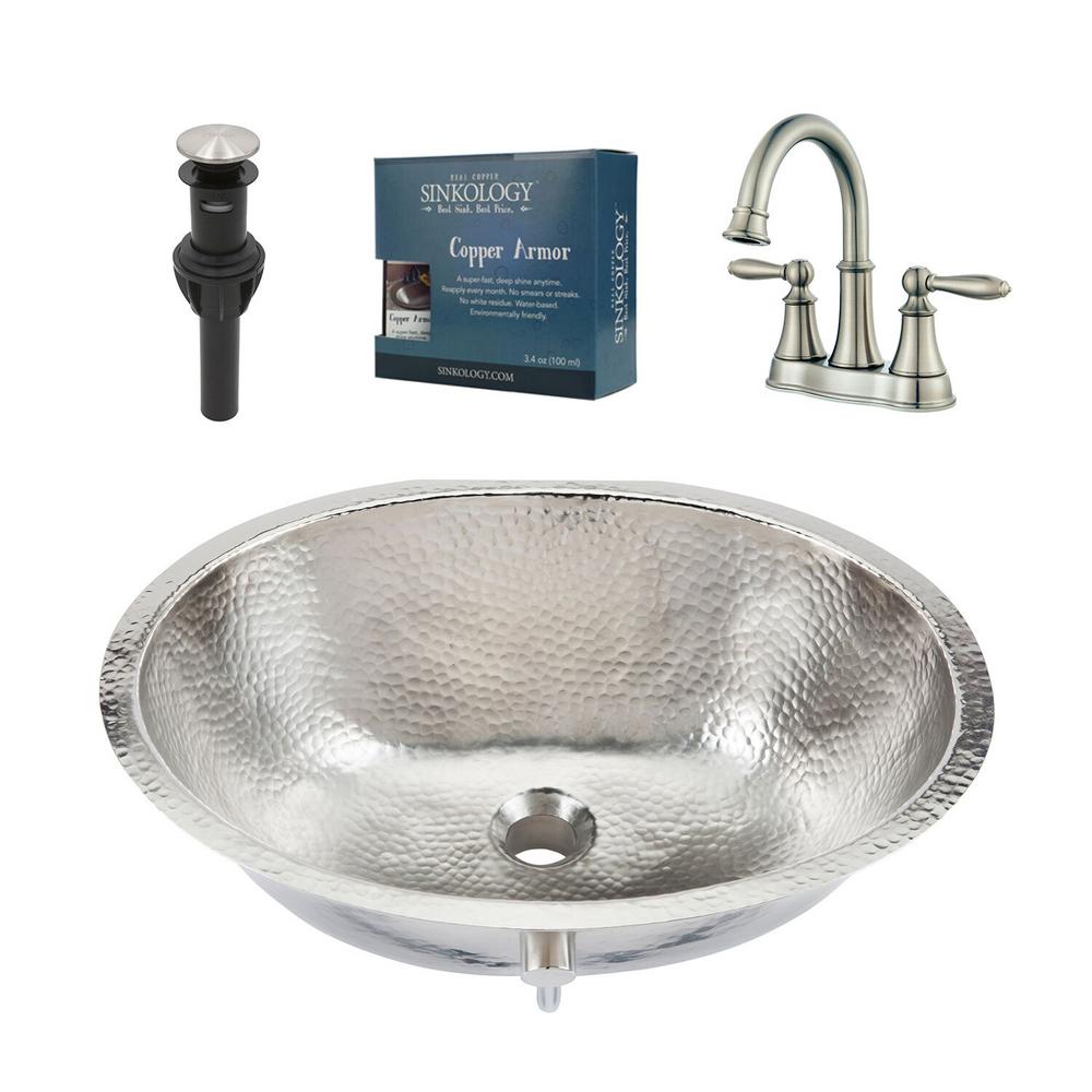 Sinkology Pavlov All In One Undermount Bathroom Sink Design Kit With Pfister Faucet And Drain In Nickel