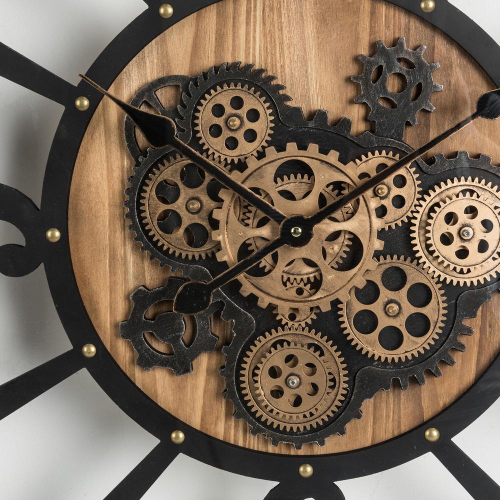 Glitzhome 27 17 In D Industrial Wooden Metal Square Gear Wall Clock 2009500005 The Home Depot - Gear Wall Clocks Metal Glitzhome 27 17 In D Industrial Wooden Metal Square Gear Wall Clock 2009500005 The Home Depot - Gear Wall Clocks Metal