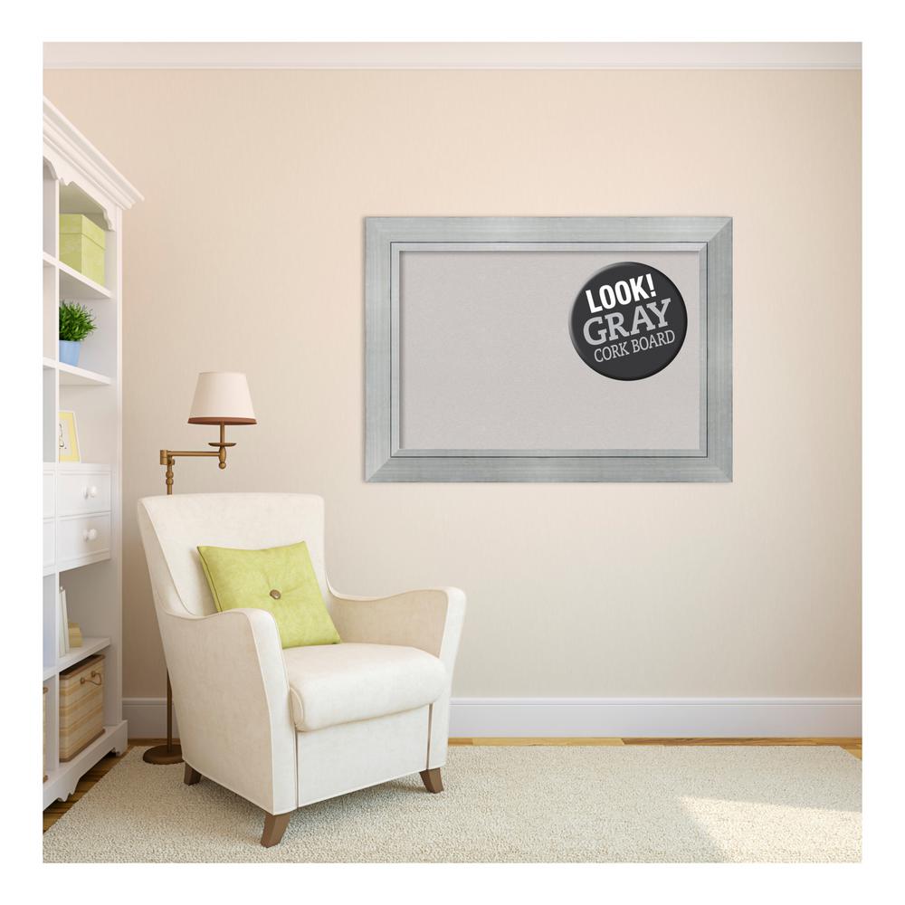 Hero Arts Amanti Art DSW3979336 Framed Grey Cork Board Mezzanotte Black Panel Outer Size 32 x 14