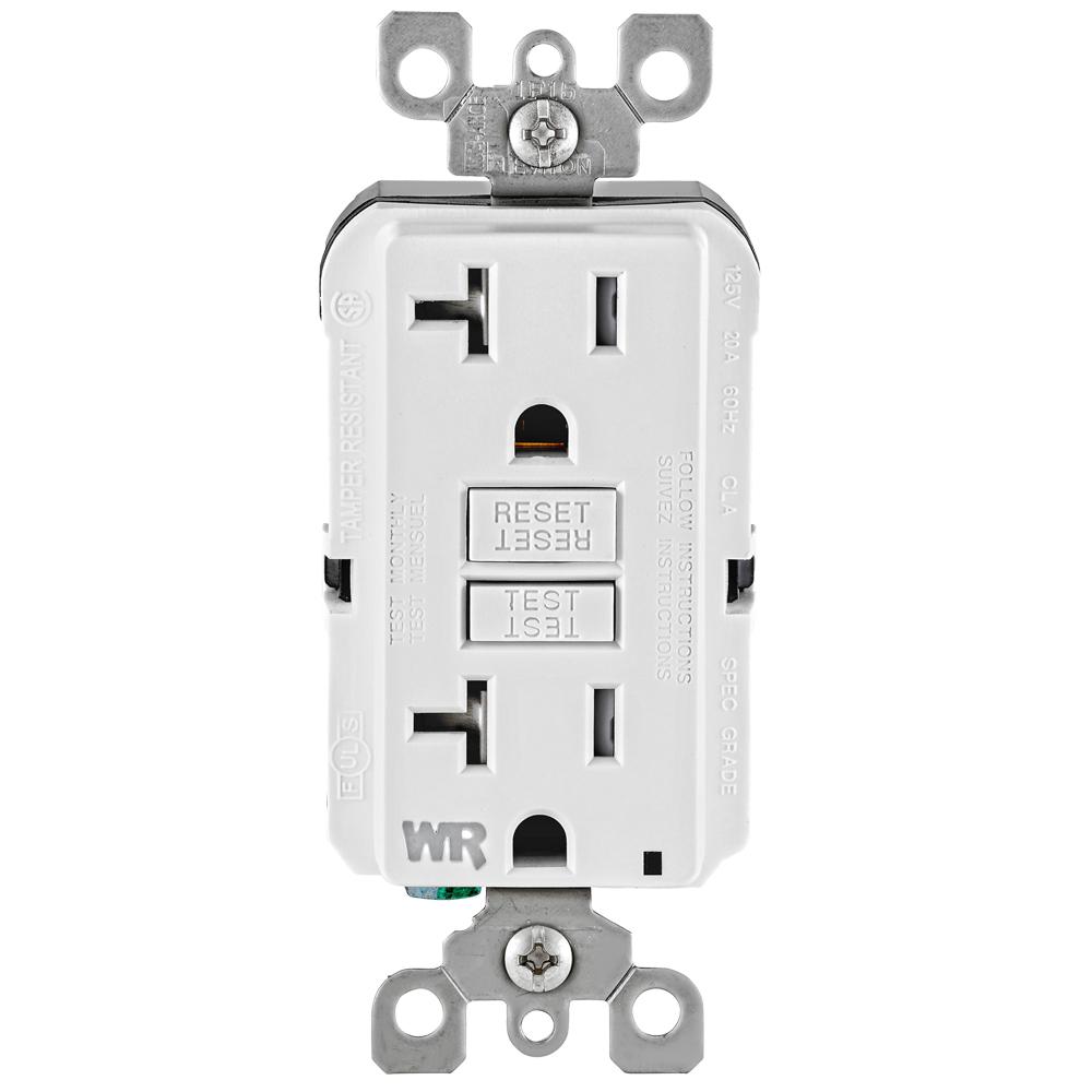 Leviton 20 Amp 125-Volt Duplex Self-Test Tamper Resistant/Weather ...