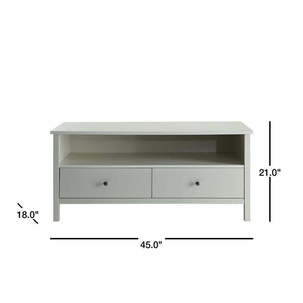 Usl White Mission Tv Stand Sk19211c Pw The Home Depot