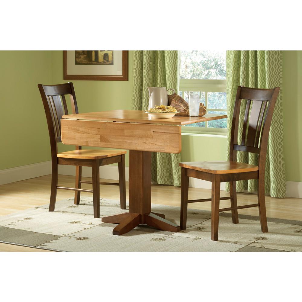 Cinnamon And Espresso Solid Wood Dropleaf Dining Table Cinnamon And Espresso Solid Wood Dropleaf Dining Table
