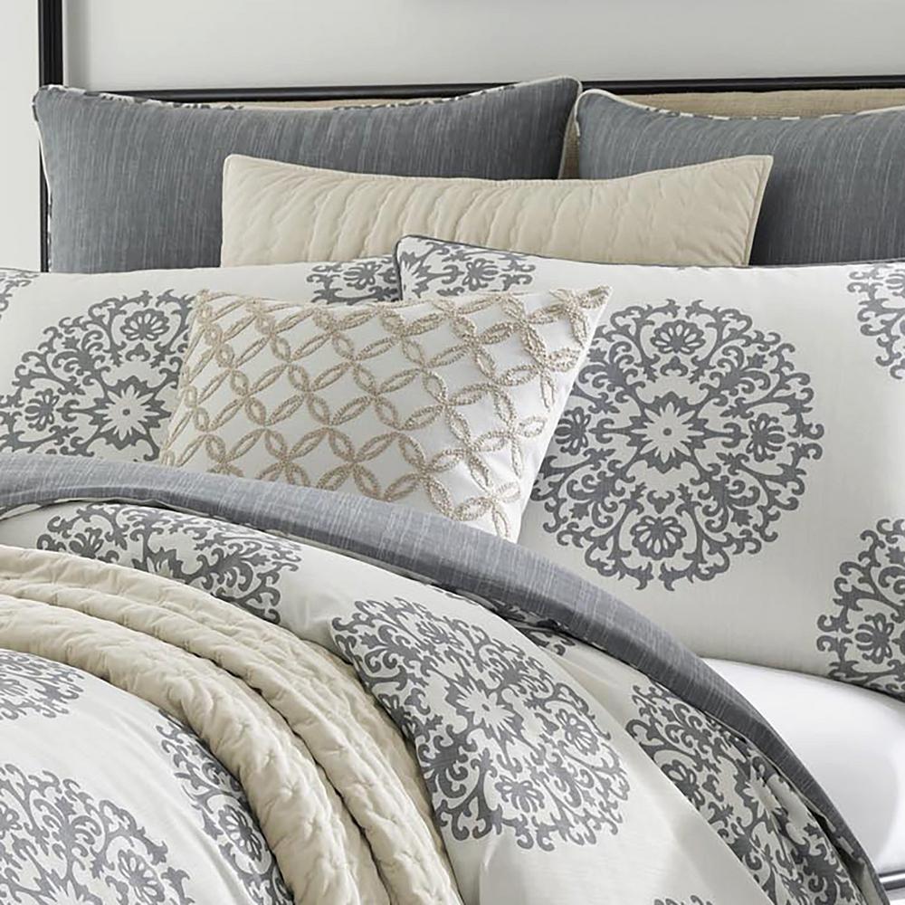 Stone Cottage Bristol 3 Piece Gray Cream Medallion King Duvet