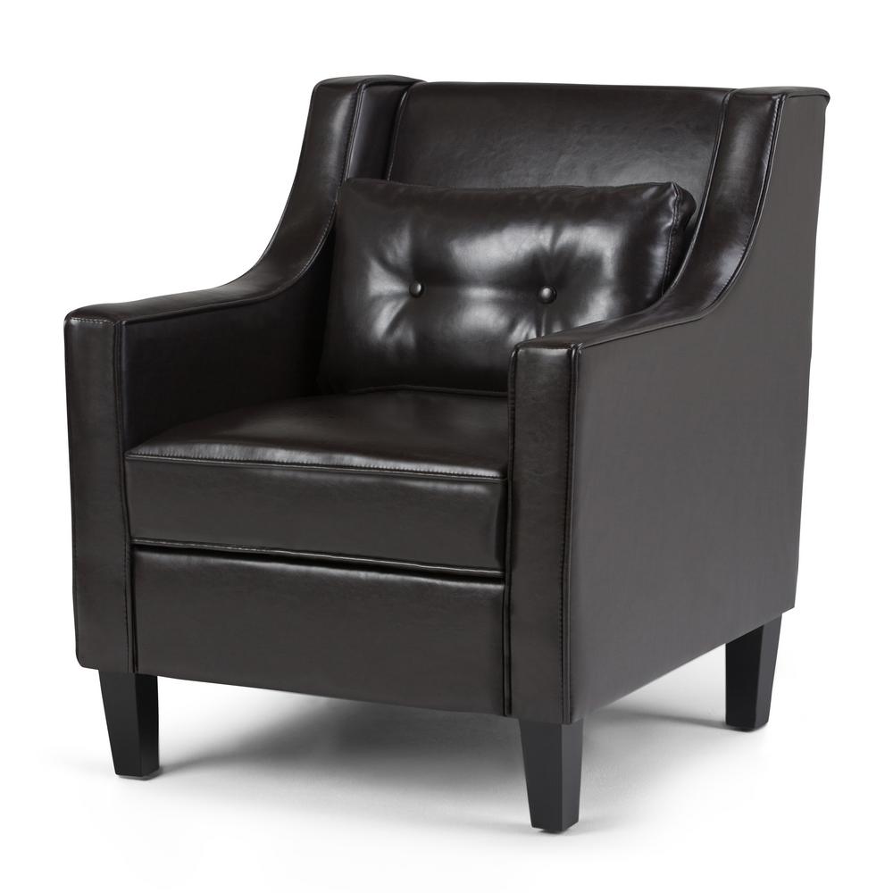 Simpli Home Ashland Tanners Brown Faux Leather Club Arm Chair Axcchr Simpli Home Ashland Tanners Brown Faux Leather Club Arm Chair