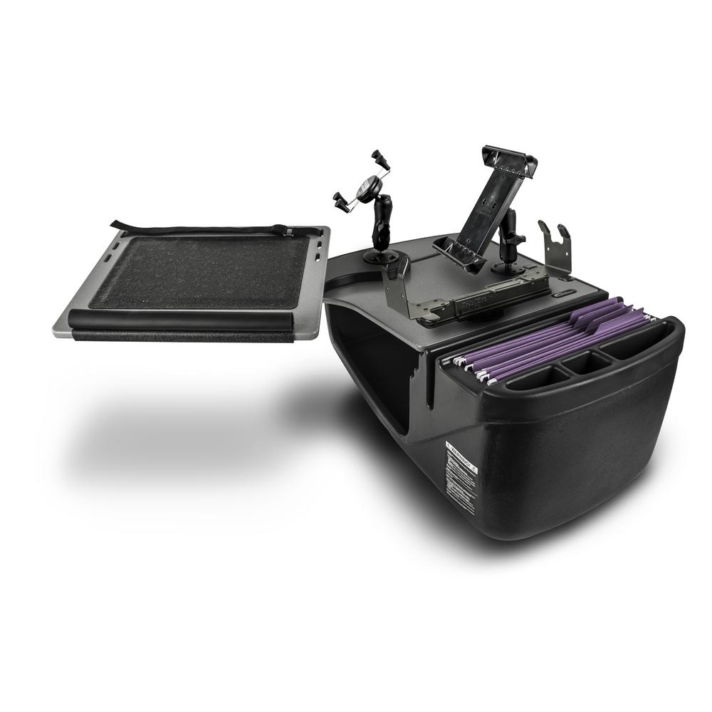 Autoexec Reach Desk Front Seat With Built In Power Inverter Printer Stand X Grip Phone Mount And Ipad Tablet