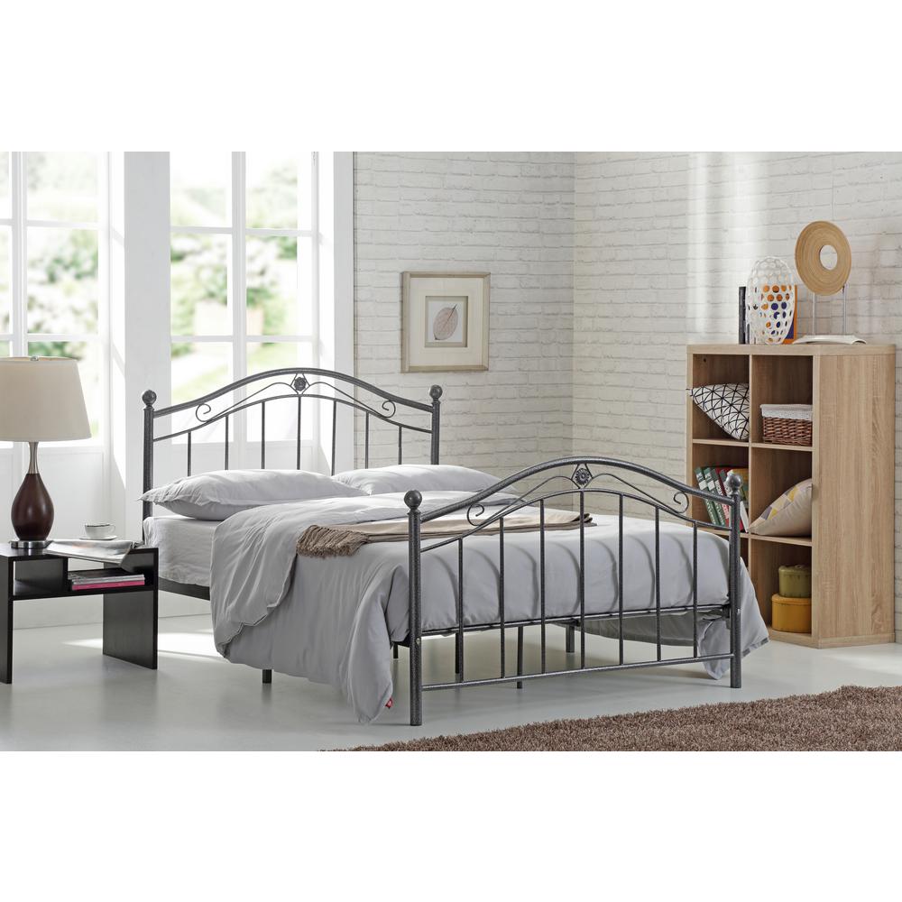Beds Headboards Bedroom Furniture The Home Depot Black Silver Full Size Metal Panel Bed With Headboard And Footboard