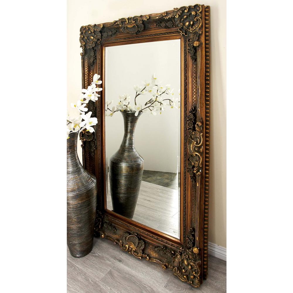 60 In X 36 Flourish And Scroll Framed Wall Mirror
