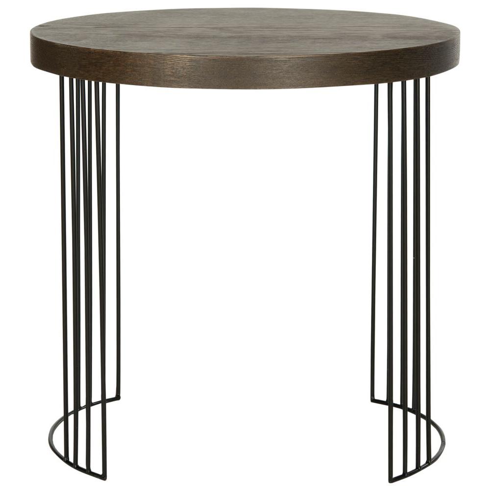 Safavieh Kelly Dark Brown And Black Side Table Fox4201b The Home Depot Safavieh Kelly Dark Brown And Black Side Table
