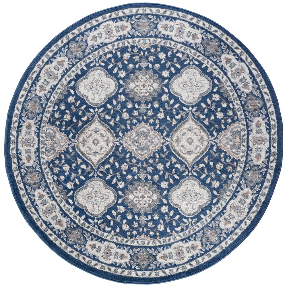 Tayse Rugs Madison Navy 5 ft. x 5 ft. Round Area RugMDN3007 6RND The