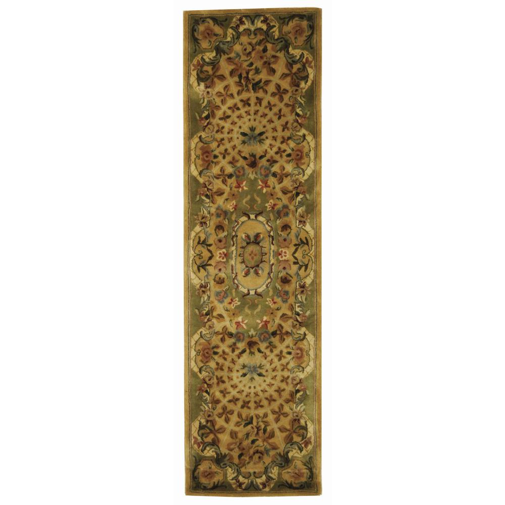 Safavieh Classic Taupe/Light Green 2 ft. x 12 ft. Runner RugCL304D212