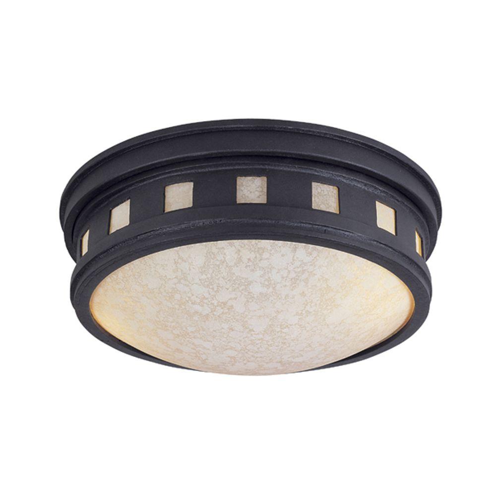Rustic Flush Mounted Outdoor Ceiling Lighting Mesa Collection 2 Light Oil Rubbed Bronze Outdoor Ceiling Flushmount