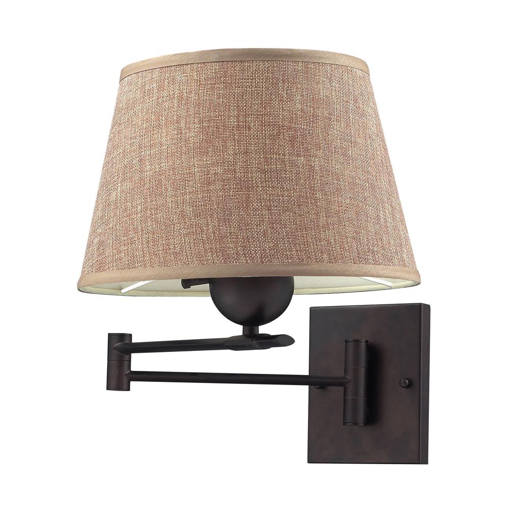 Titan Lighting 1 Light Led Aged Bronze With Tan Shade Swing Arm Titan Lighting 1 Light Led Aged Bronze With Tan Shade Swing Arm