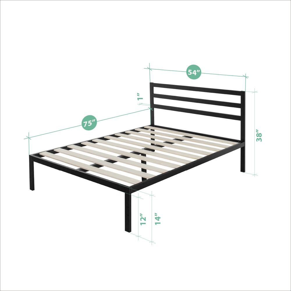 Zinus Mia Steel 1500H Platform Bed Frame, Full HDASMPH15F The Home