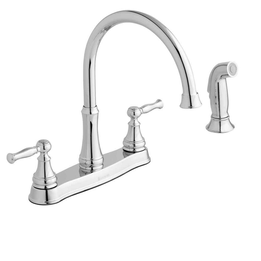 Glacier Bay Fairway 2-Handle Standard Kitchen Faucet with Side Sprayer in Chrome, Grey was $79.0 now $49.0 (38.0% off)
