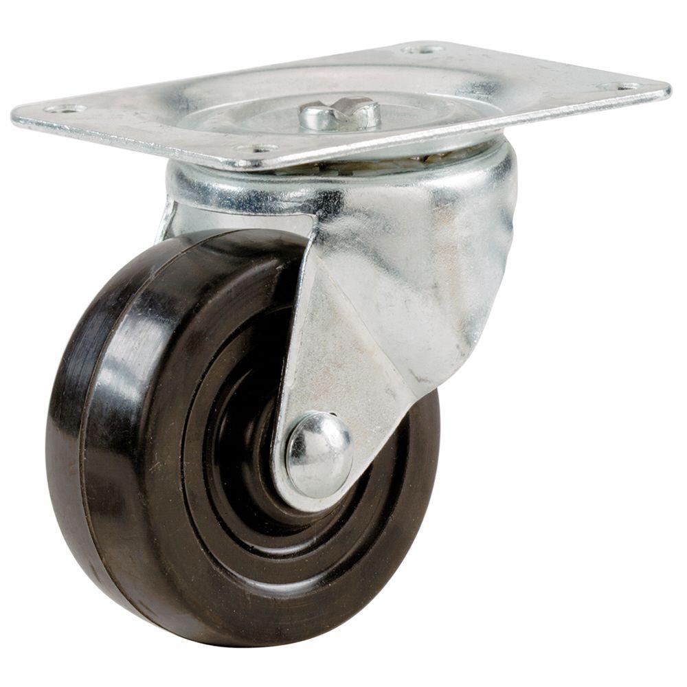 Shepherd 11/2 in. Soft Rubber Swivel Plate Caster with 40 lb. Load