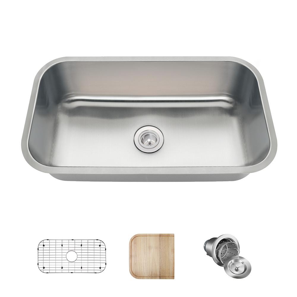 Mr Direct Undermount Stainless Steel 32 In Double Bowl Kitchen Sink All In One Undermount Stainless Steel 32 Single Bowl Kitchen Sink