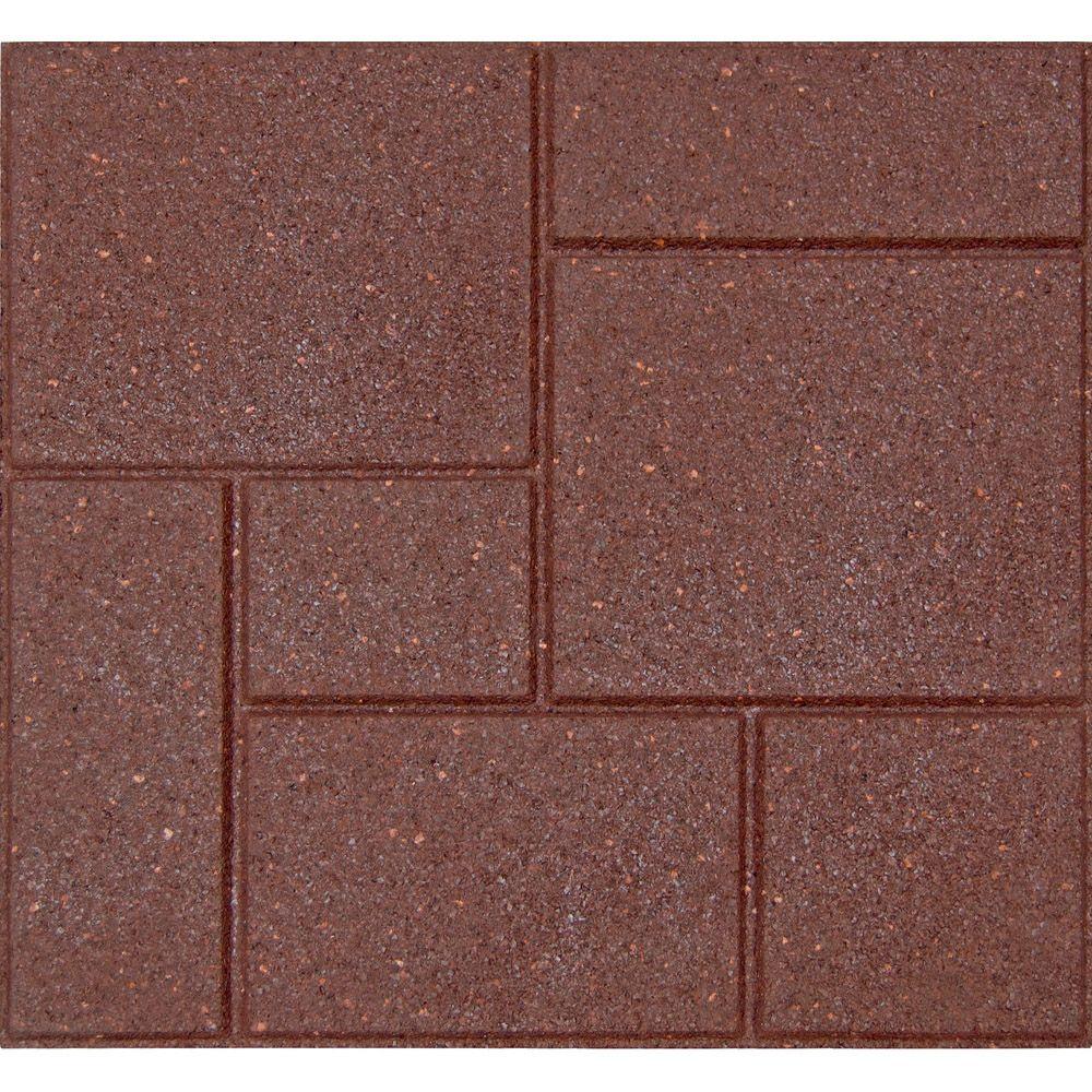 Envirotile Cobblestone 18 in. x 18 in. Terra Cotta Rubber Paver