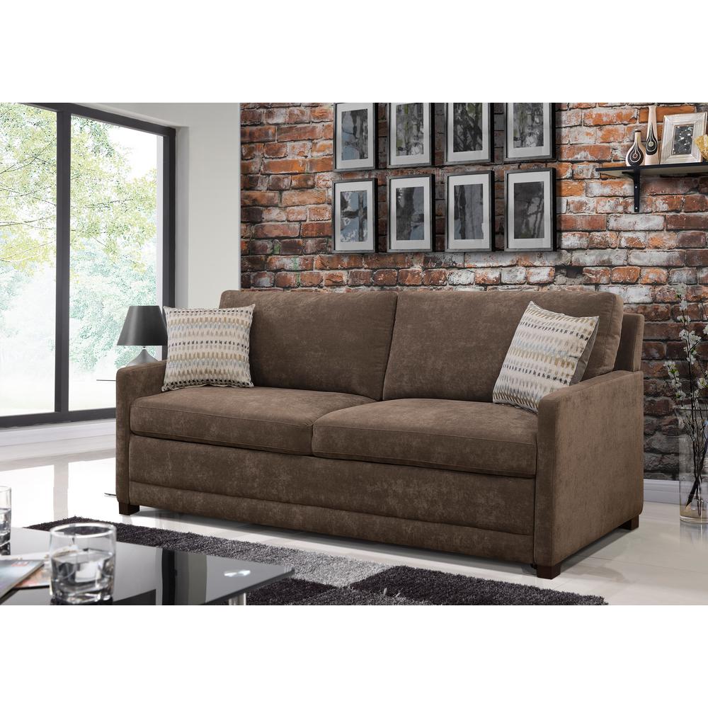 Serta Chelsea Queen Size Sleeper Convertible Sofa Brown