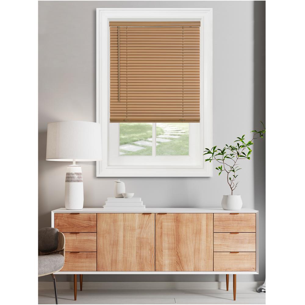 Light Brown Wood Vinyl Mini Blinds Mini Blinds The Home Depot