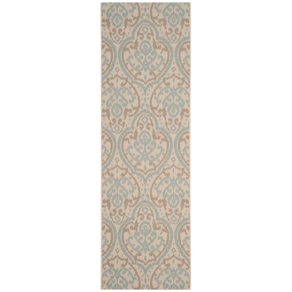 Safavieh Martha Stewart Beige/Aqua 3 ft. x 8 ft. Indoor/Outdoor Runner