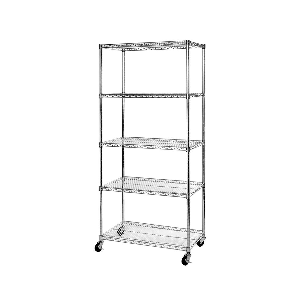 Seville Classics 5-Tier 18 in. x 36 in. Commercial Wire Shelving System ...