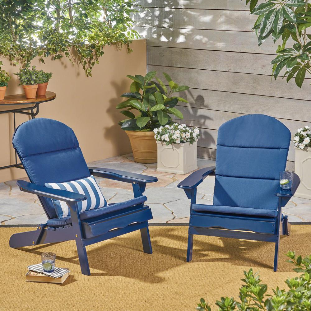 Noble House Malibu Navy Blue Folding Wood Adirondack Chairs With Navy   Noble House Wood Adirondack Chairs 304630 64 1000 