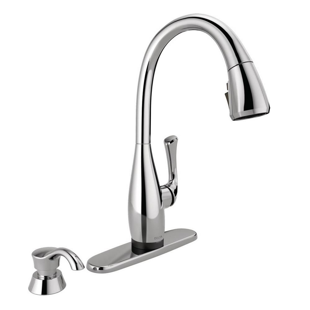Delta Dominic Single Handle Pull Down Sprayer Kitchen Faucet With