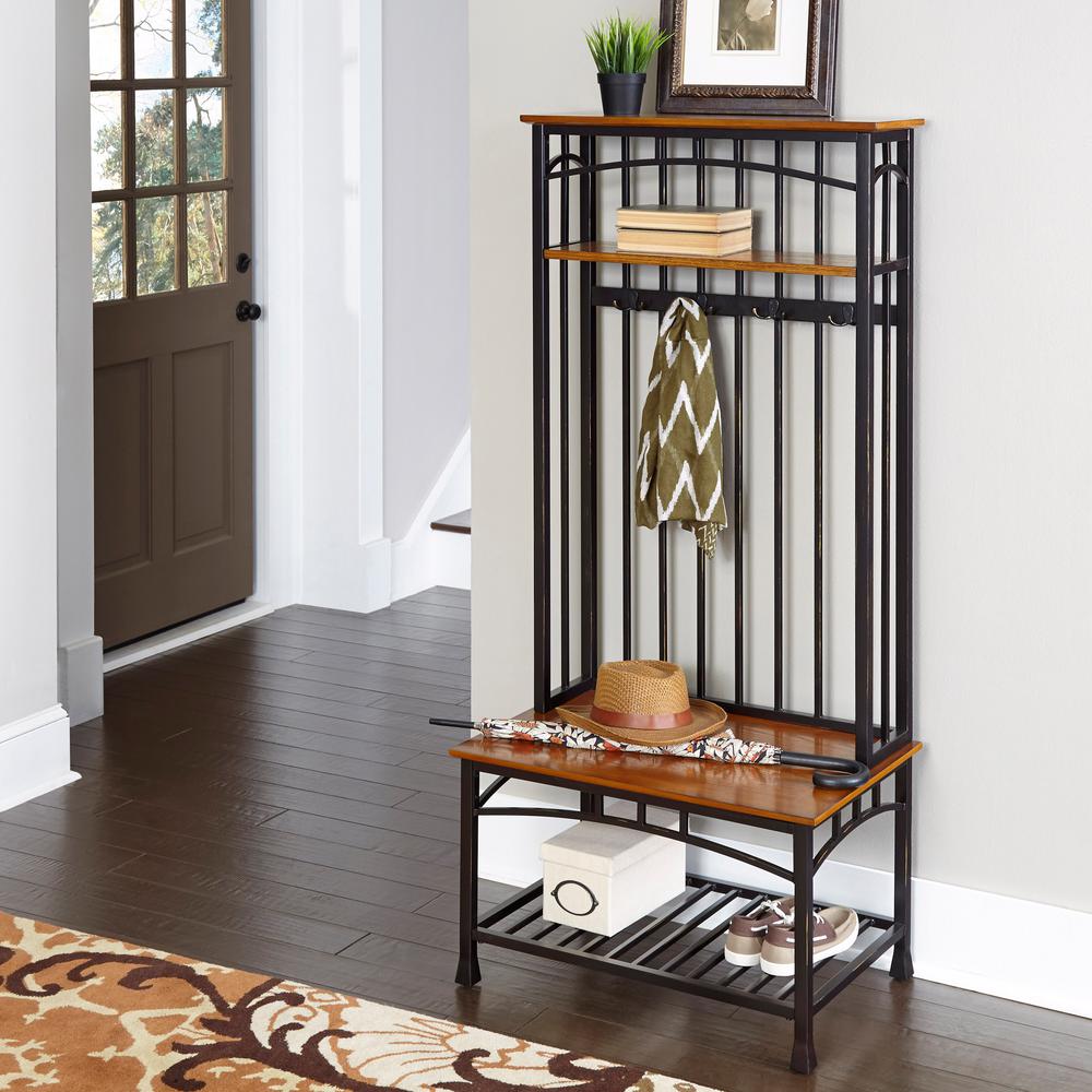 Home Styles Modern Craftsman Distressed Oak Hall Tree 5050 48 The Home Styles Modern Craftsman Distressed Oak Hall Tree