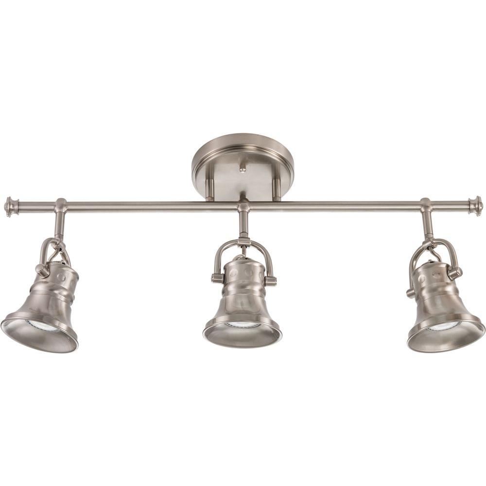 Commercial Electric 3Light Brushed Nickel Restoration Linear Track